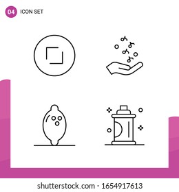 Outline Icon set. Pack of 4 Line Icons isolated on White Background for responsive Website Design Print and Mobile Applications.