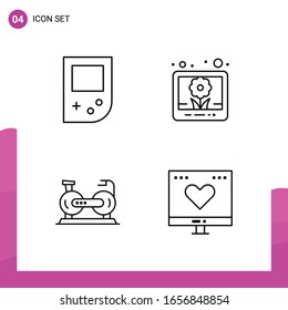 Rahmensymbolsatz. Paket mit 4 Line Icons einzeln auf weißem Hintergrund für reaktionsfähiges Website Design Print und Mobile Anwendungen.
