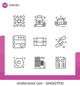 Outline Icon set. Pack of 9 Line Icons isolated on White Background for responsive Website Design Print and Mobile Applications.