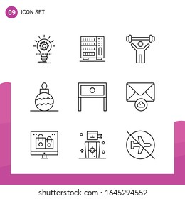 Rahmensymbolsatz. Paket mit 9 Line Icons einzeln auf weißem Hintergrund für reaktionsfähiges Website Design Print und Mobile Anwendungen.