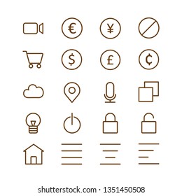 Outline icon set vector illustration, app icons, ui icons pack - векторная графика