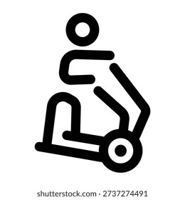 An outline icon showing a character using elliptical trainer
