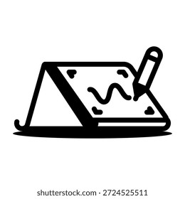 Un icono de contorno que muestra una tableta de dibujo