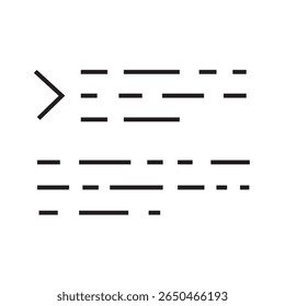 Outline icon showing lines of code. Ideal for representing programming, web development, or script editing. Editable stroke, linear vector. vector illustration
