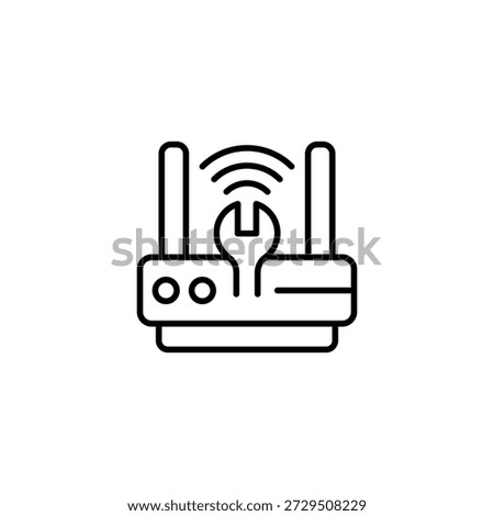 Outline Icon Showing Wi-Fi Router Maintenance Setup And Wireless Network Repair