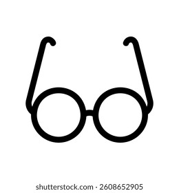 Outline icon of simple round spectacles for vision representation style