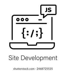 Ein Umrisssymbol der Websiteentwicklung 