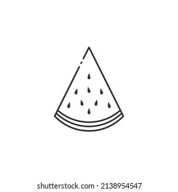 Outline icon of slice watermelon. Slice watermelon icon. Fresh, fruit, and whole. Fruit outline icon.