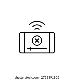 Outline Icon Of Smartphone Video Error With Absent Wireless Signal
