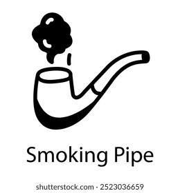 An outline icon of smoking pipe 