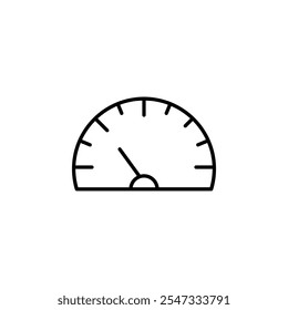 Outline icon of a speedometer, perfect for speed, performance, and automotive themes.