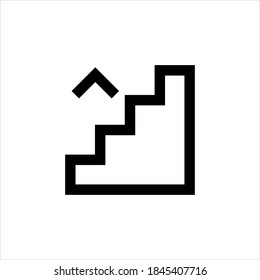 Outline icon. Stairs emblem. Vector illustration
