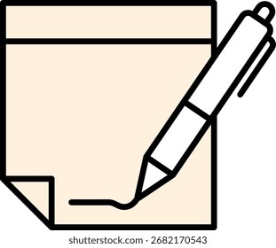 Das Gliederungssymbol einer Haftnotiz mit Stift- und Pastellhintergrund, das Ideen, Erinnerungen und Kurznotizen symbolisiert. Ideal für Dashboards und Organisationswerkzeuge.