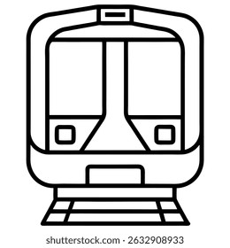 Ícone do esboço de um vagão de metrô - Conceito de trânsito público sobre fundo branco