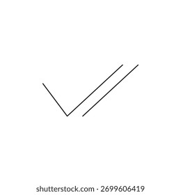 Outline icon for successful completion, verification, approval, or read receipt.