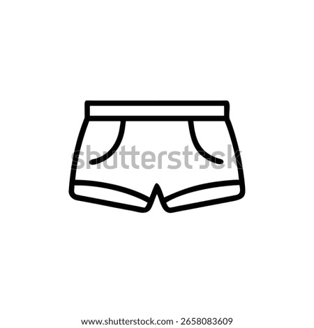 Outline icon swim trunks on shorts swimwear