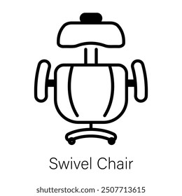 An outline icon of swivel chair 