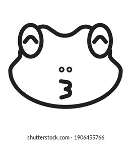 outline icon symbol emoji frog face duck face vector illustration