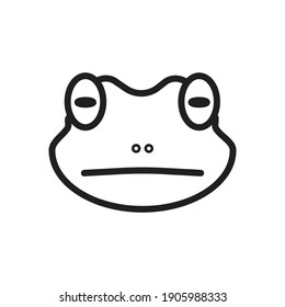 outline icon symbol emoticon frog face being frowning vector illustration