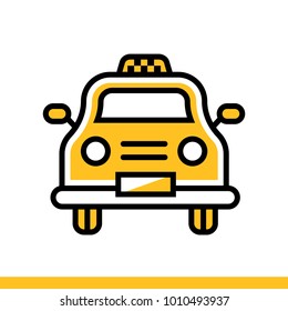 Outline icon Taxi. Hotel services. Suitable for print, website and presentation