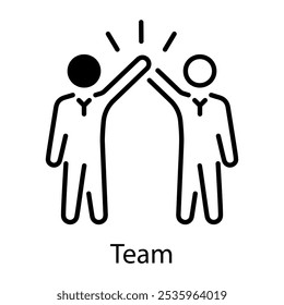 Outline icon of team high five 