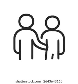 Icono de esquema: trabajo en equipo y colaboración Símbolo de visión compartida
