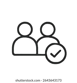 Outline Icon: Teamwork and Collaboration  Shared Vision Symbol