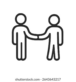 Outline Icon: Teamwork and Collaboration  Shared Vision Symbol