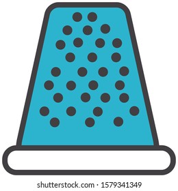 
Outline icon thimble for sewing.