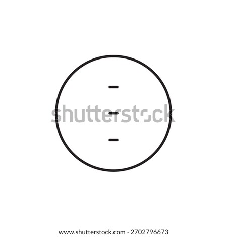 Outline icon with three horizontal lines in a circle for more options.