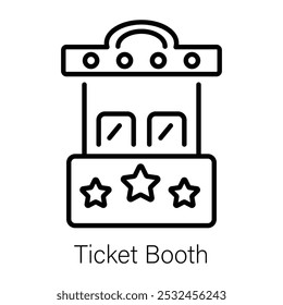 An outline icon of ticket booth 