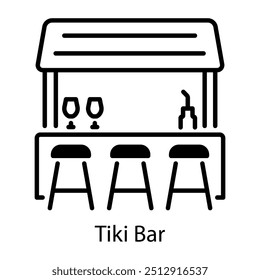 Un icono de contorno de la barra tiki 