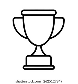 Outline icon of a trophy cup on a white background, line art vector