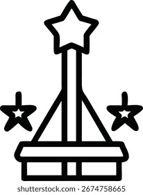Icono de un Trofeo con una Estrella en la Cima y Estrellas en los Lados ganador del premio