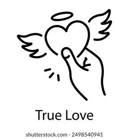 An outline icon of true love 