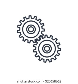 Outline Icon Of Two Gears 