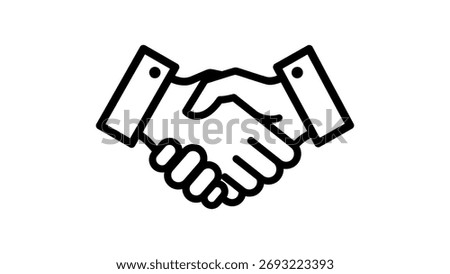 Outline Icon of Two Hands Shaking handshake shaking hands