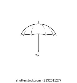 Outline icon of umbrella. Object icon concept isolated vector illustration.