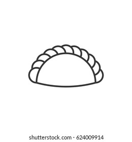 Outline Icon For Use As Pastry Sign And Logo Such As Curry Puff