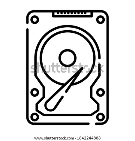outline icon vector design HDD (hard disk drive), suitable for icons, backgrounds, stickers, covers, banners