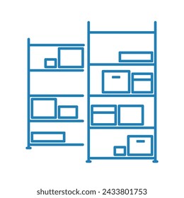 Icono de esquema de los racks de almacén