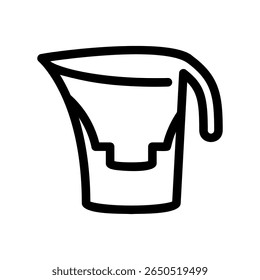 Outline icon of a water purification jug for home use