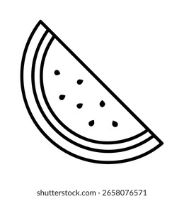 Umrisssymbol eine Wassermelone Scheibe mit Samen Fruchtfutter