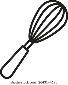 Outline icon of a whisk isolated on a white background