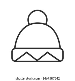 outline icon winter hat gray with orange bubo