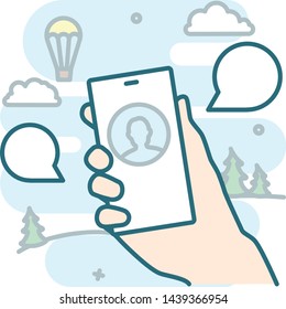 Outline icon-illustration (used material colors)