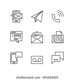 Outline icons about communication.