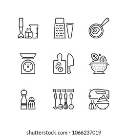 Outline icons about cooking.