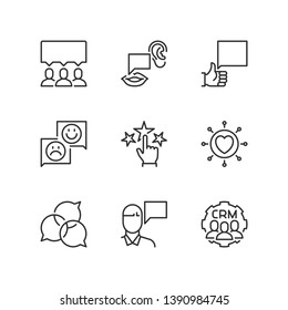 Outline icons about customer testimonials