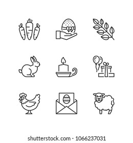 Outline icons about Easter
